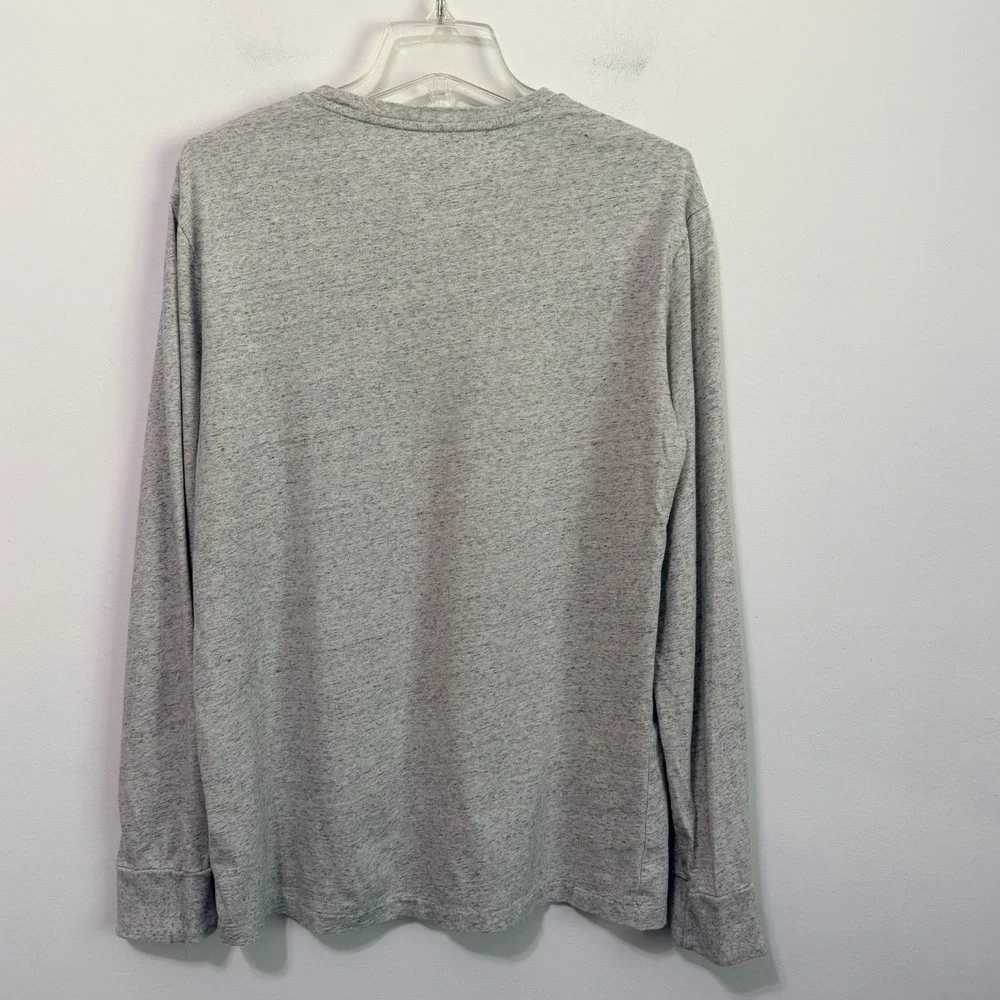 Polo‎ Ralph Lauren V Neck Tee M Mens Soft Heathered Gray Long Sleeve Pullover